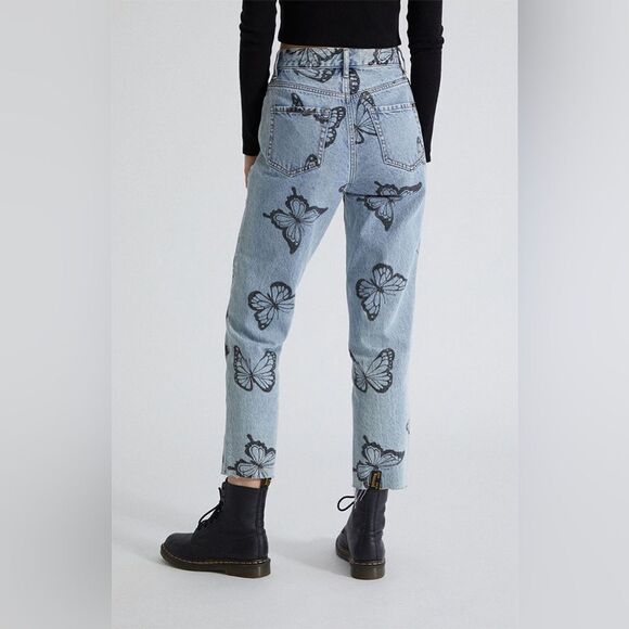 PacSun Eco Butterfly High Waisted Straight Leg Jeans size 26 - Picture 4 of 12